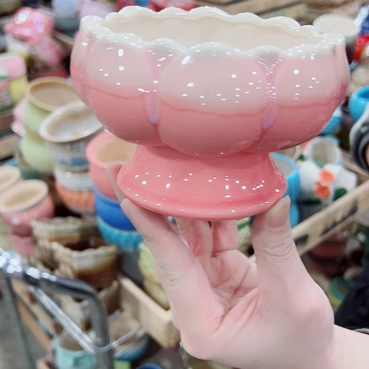 有孔，凑单福利满10元发货陶瓷多肉花盆！