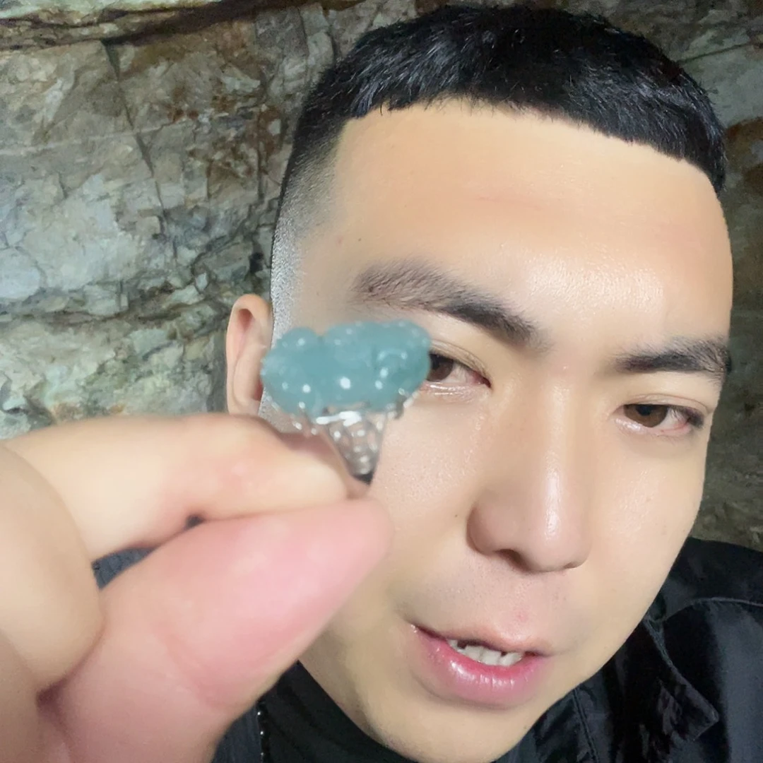 翡翠戒指银S925镶嵌