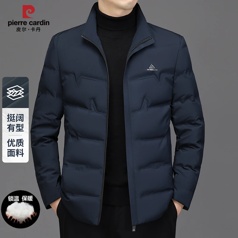 皮尔卡丹男士新款高档商务立领轻薄款保暖棉袄男装外套冬季时尚潮