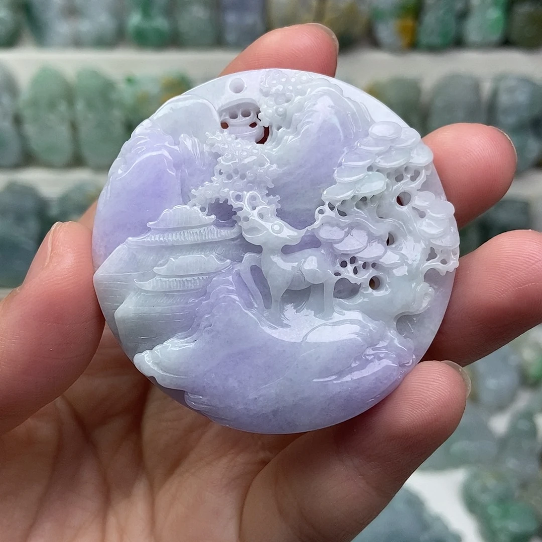 翡翠未镶嵌吊坠(赠链)