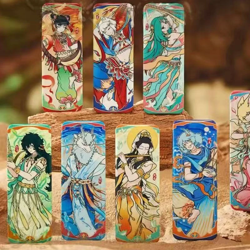 哪吒白泽非人哉x敦煌画院联名周边伎乐飞天系列立牌方吧唧色纸潮