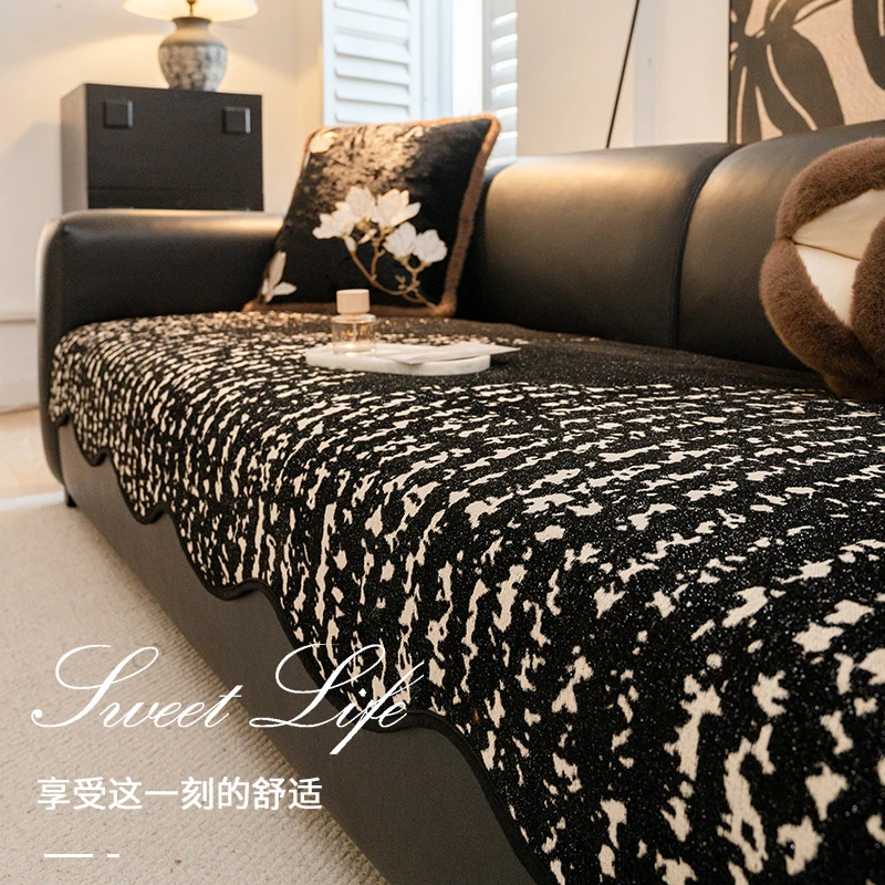 (异形星树)四季雪尼尔异形沙发垫防尘防滑沙发坐垫轻奢高级感盖布