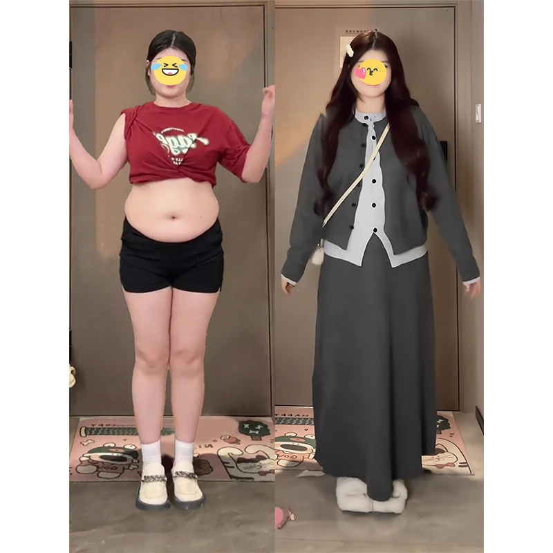 大码秋冬季微胖穿搭一整套胖mm半身裙两件套女梨型身材巨显瘦套装