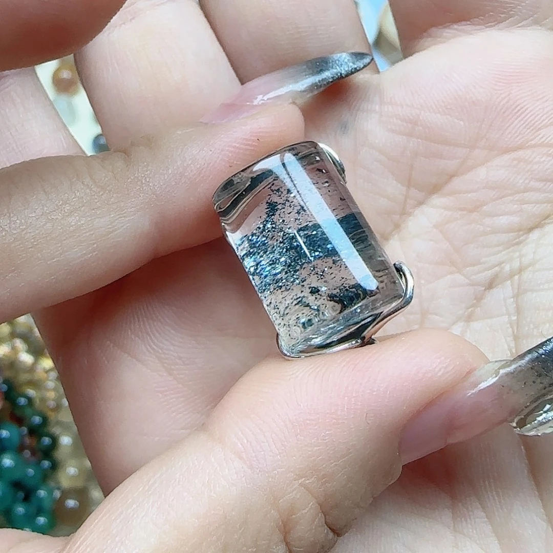 水晶手串未镶嵌宝**妮蓝金砂双耳