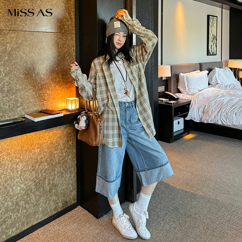 【REFOUND TEN】休闲百搭廓形复古格子衬衫女MISSAS买手店