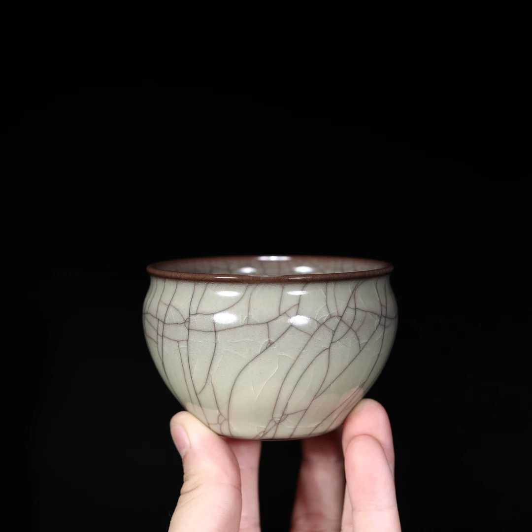 龙泉青瓷 传世哥窑 陈卫星 缸型杯