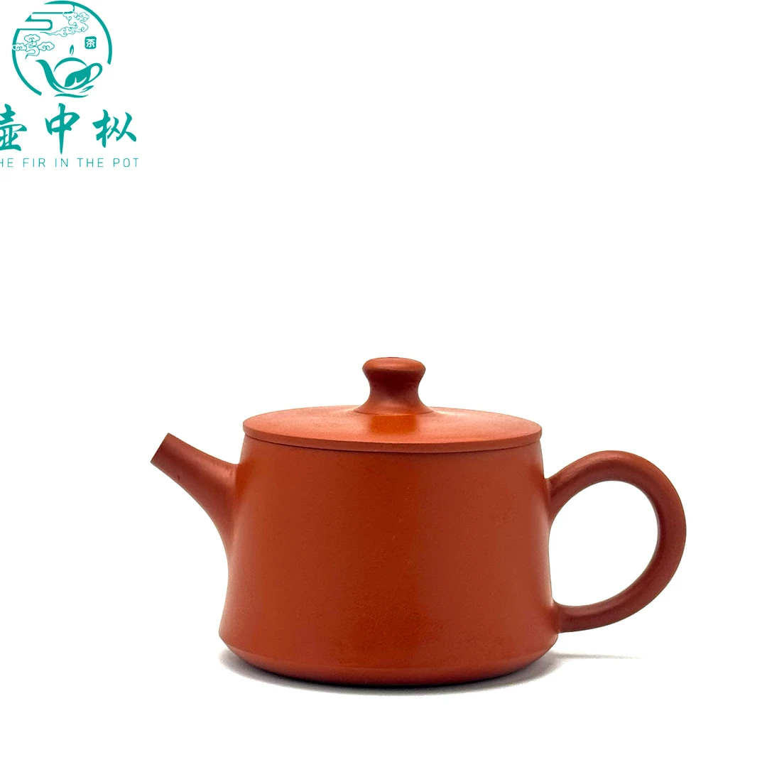 手工柱础壶大口汉瓦壶正宗潮州手拉壶原矿朱泥功夫茶器茶壶全手工