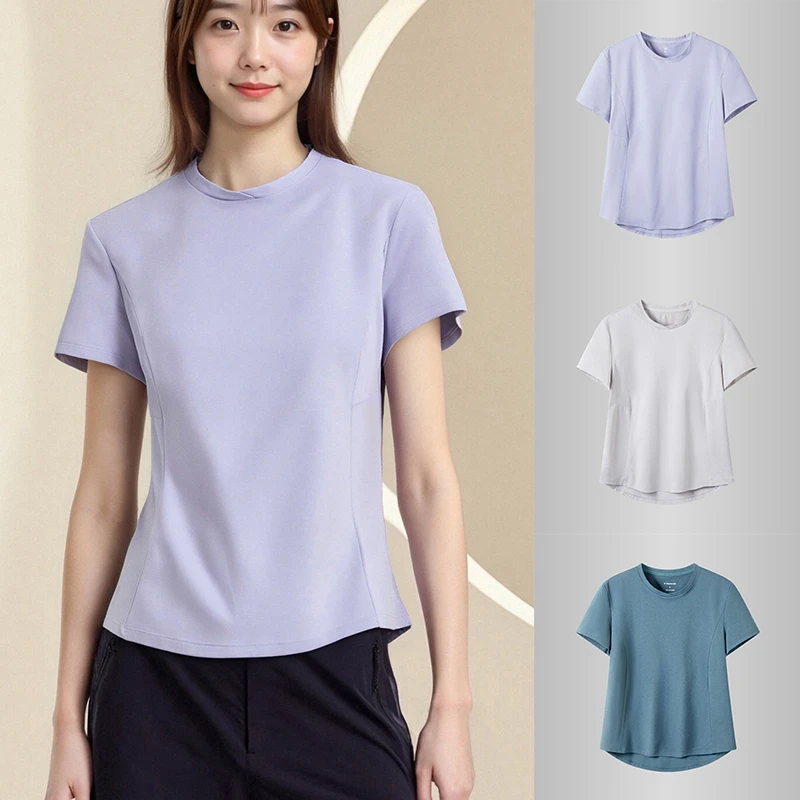 Roadbrook绿波品牌单 夏季户外运动速干T恤休闲时尚纯色圆领短袖