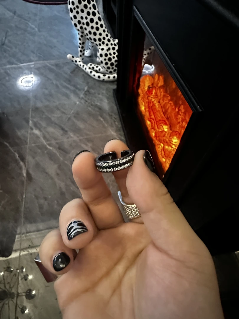 合金戒指 【涅槃 恶魔弑骨 戒指】黑色轮毂黑白锆戒指戒指国潮风