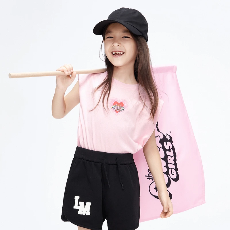 little moco童装夏季棉质女童背心#KBC2VET008