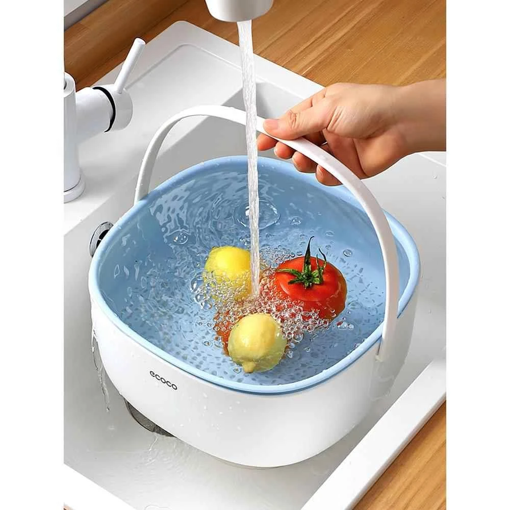 日本进口轻奢双层家用厨房洗菜盆沥水篮菜篮子多功能洗水果滤水