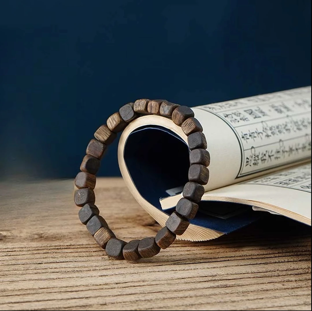 【闽博研究院】海南沉香方珠单圈8MM沉香手串