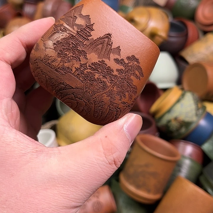 紫砂茶杯全手工紫砂主人杯