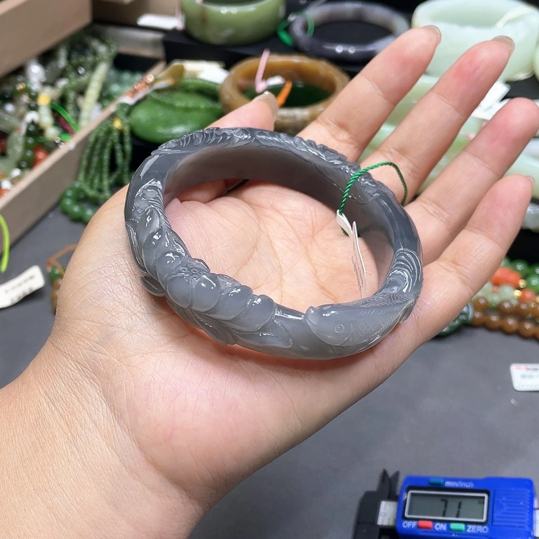 和田玉手镯65圈口81未镶嵌