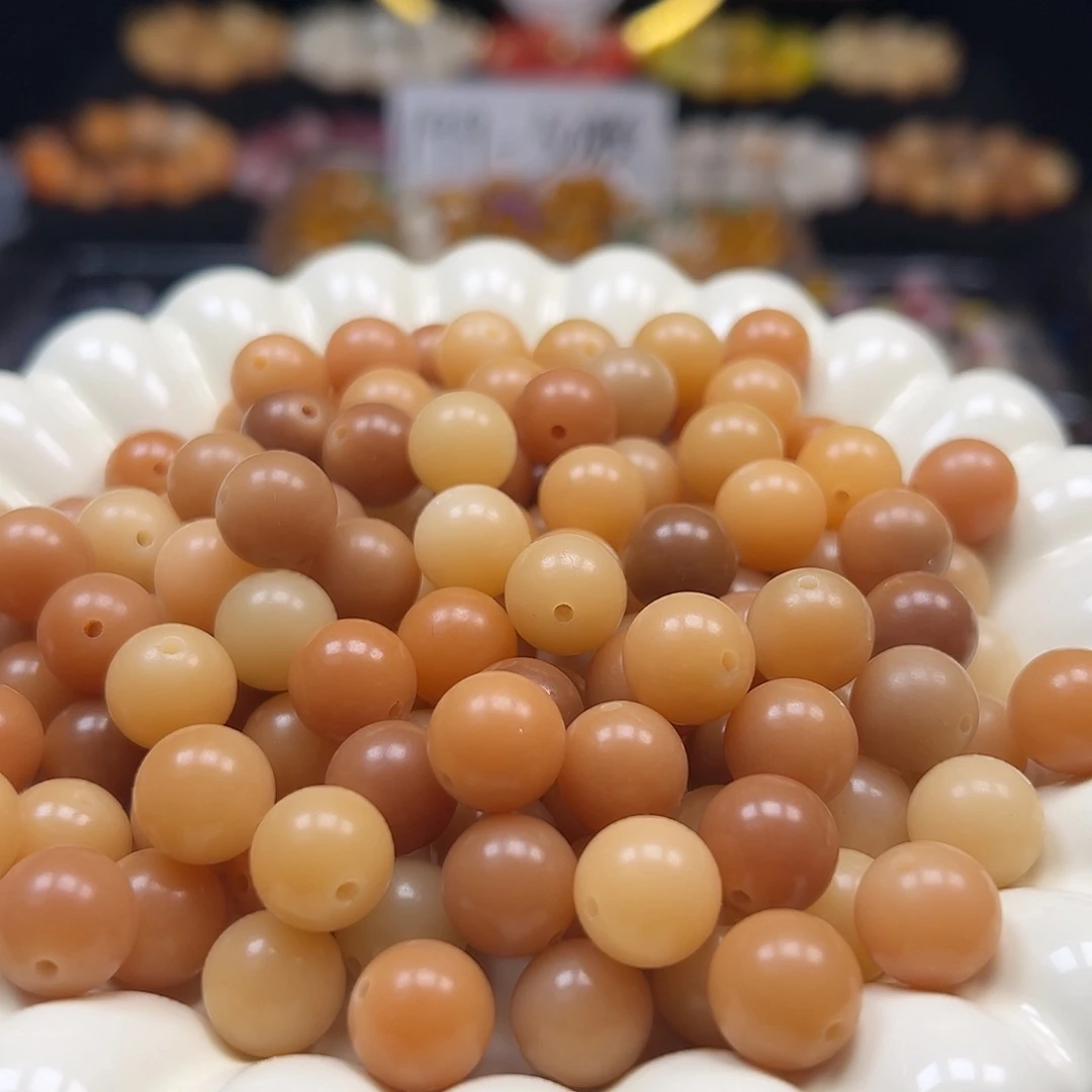 菩提根/象牙果手串卡12炭烧圆200颗