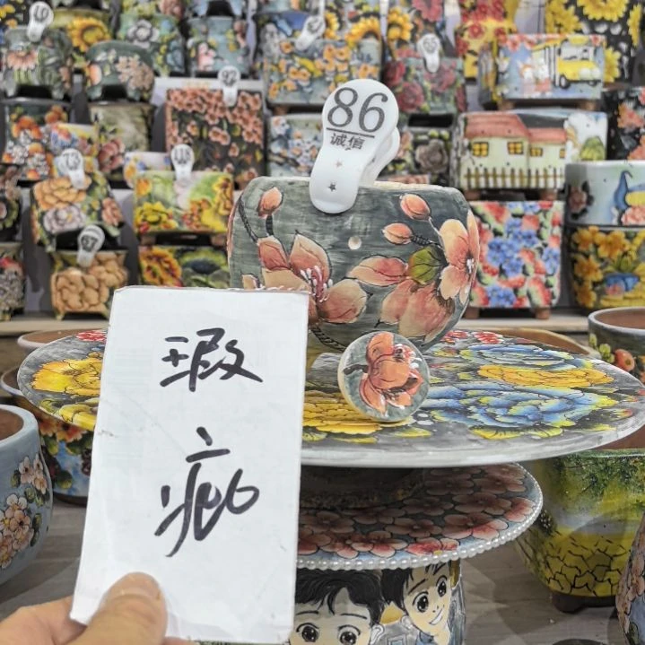 红泥花盆景德镇陶瓷