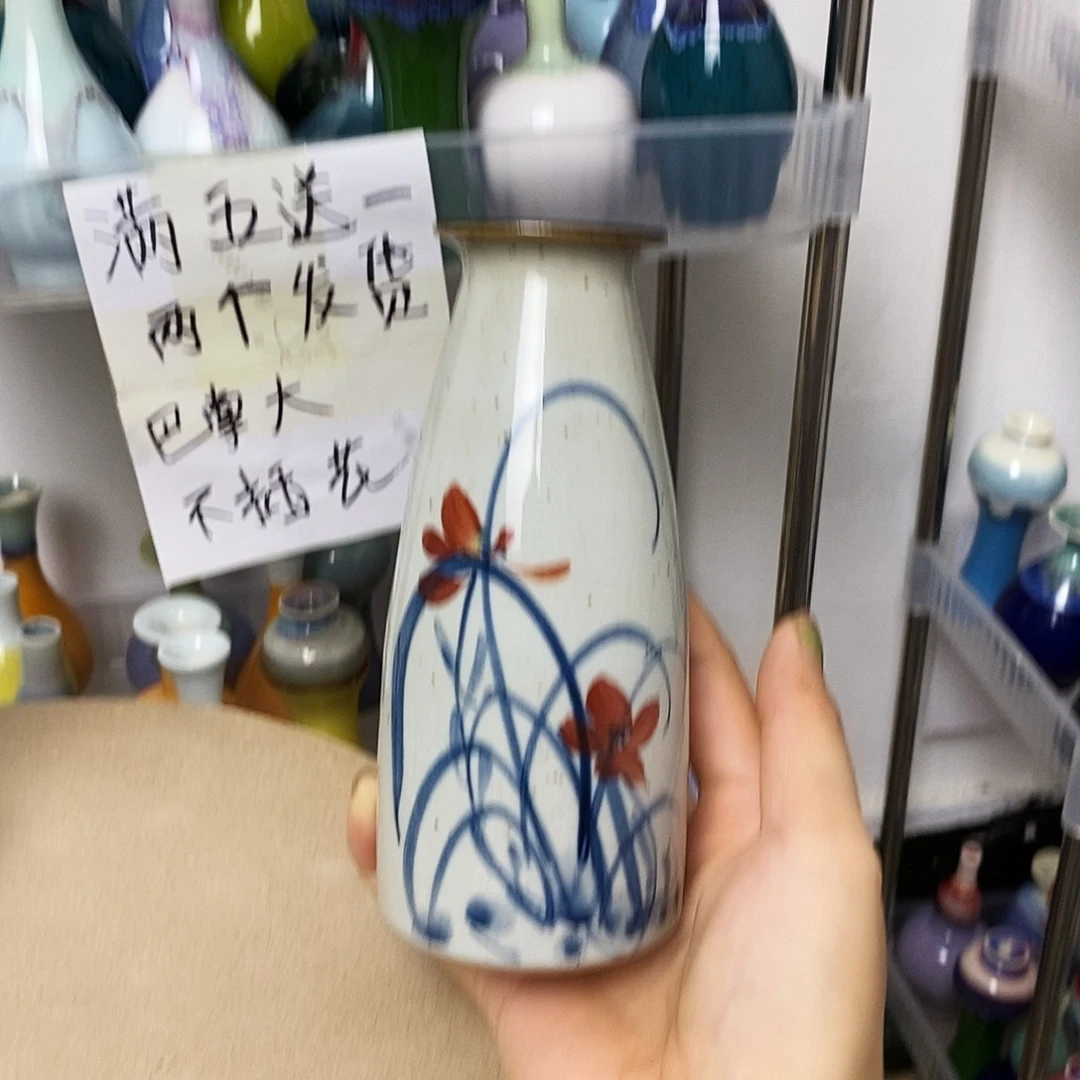 摆件景德镇高温陶瓷小花器