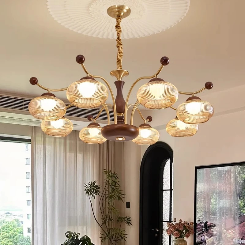 中古风吊灯现代轻奢吊灯高级感法式装修美式复古客厅灯