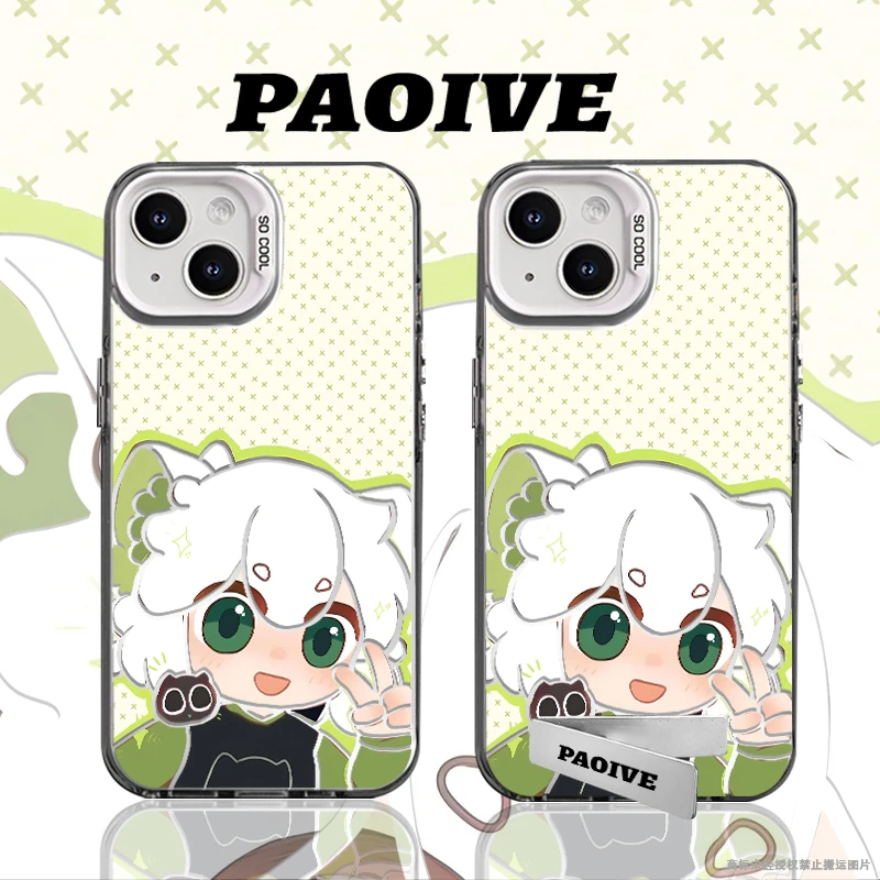 罗小黑适用苹果华为vivoiPhone小米三星防摔彩银手机壳