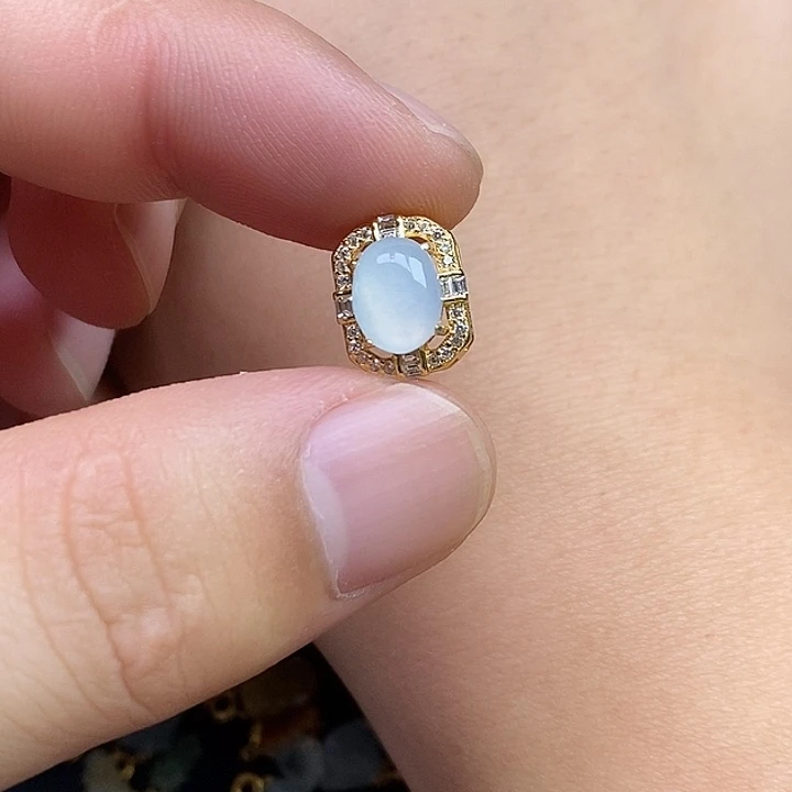 离***翡翠银S925镶嵌颈饰蛋面