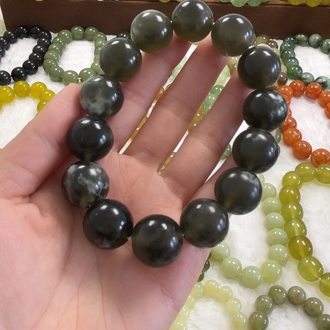 未镶嵌蛇纹石玉手链