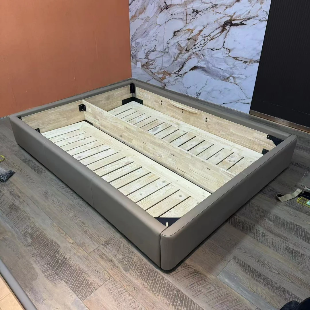 【福利展厅清样品】T-956小黑牛床（无床头高箱款）（微瑕）展厅清样