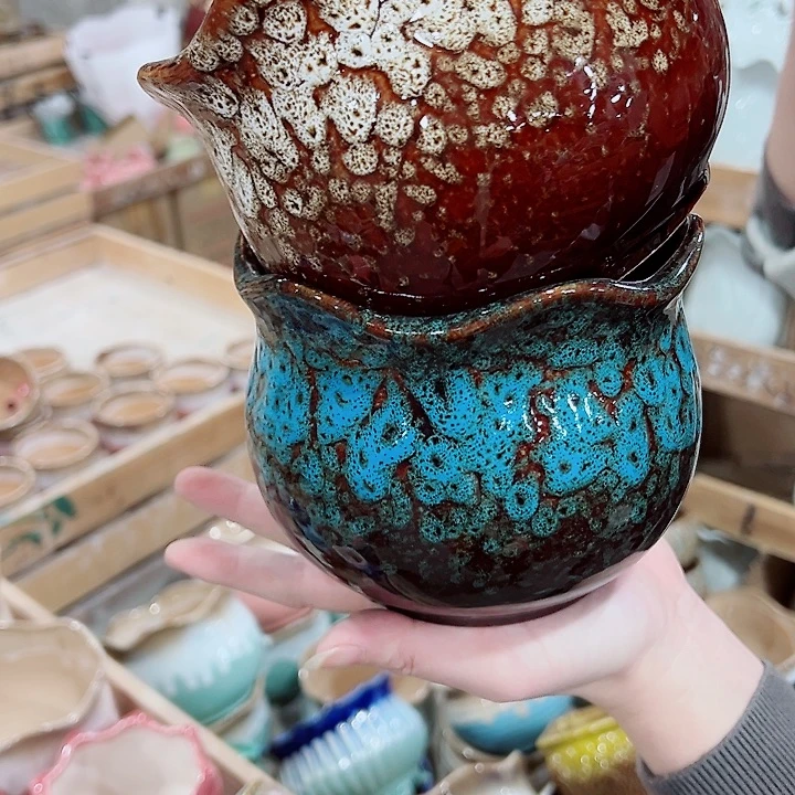 有孔，凑单福利满10元发货陶瓷多肉花盆！