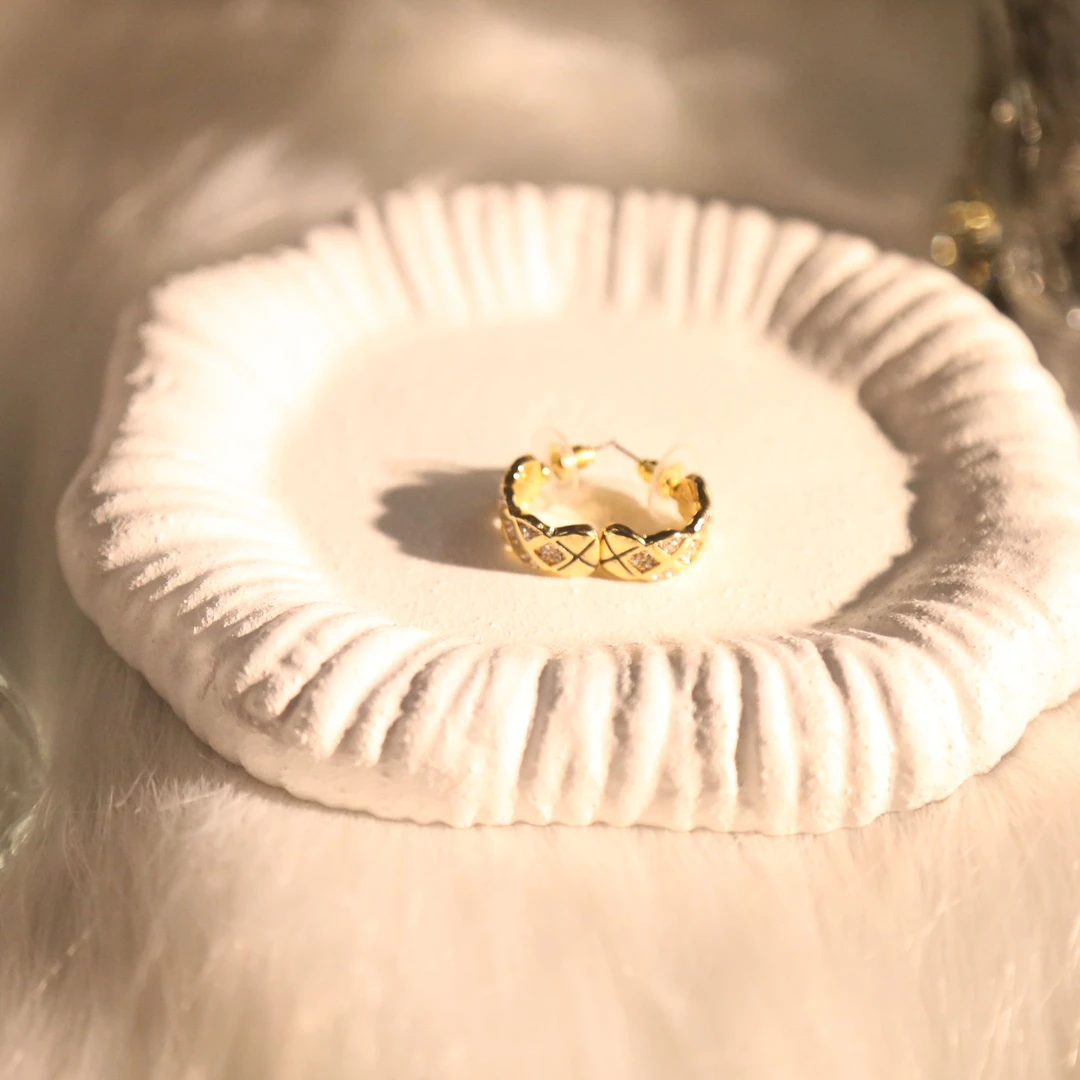 铜合金耳饰 铜合金王冠镶嵌