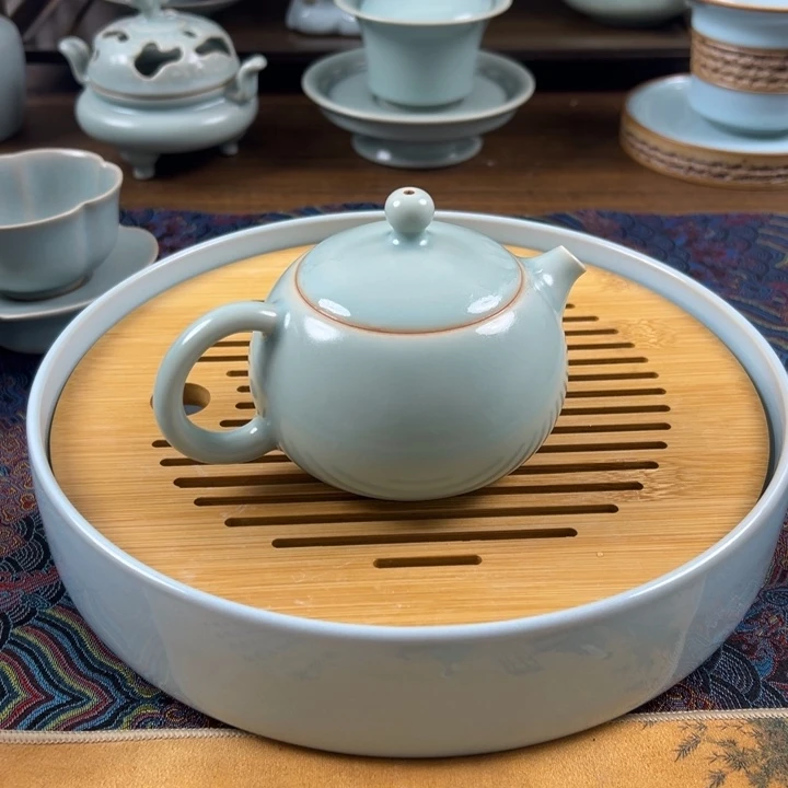 瓷摆件仿古釉釉水西施壶