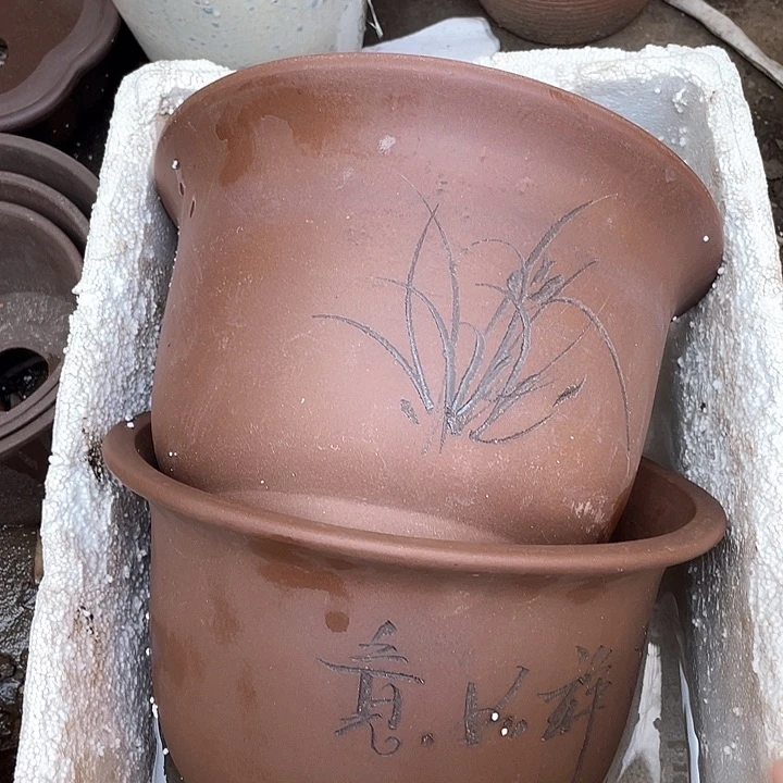 紫砂21/21平角金钟花盆花盆