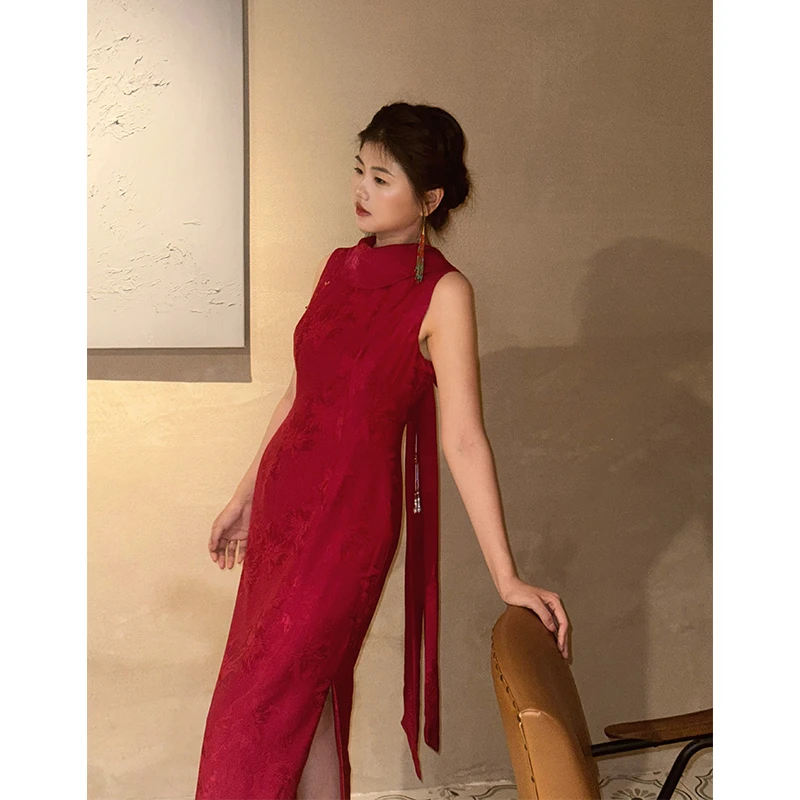 向南飞FLY《佳偶天成》新中式复古国风红色结婚旗袍新娘晚礼服裙女