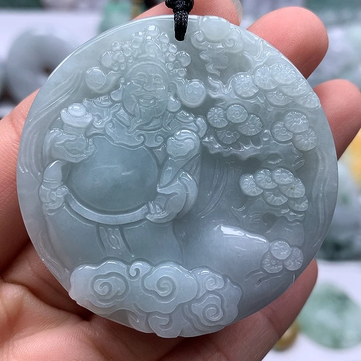 翡翠未镶嵌颈饰财神爷福利
