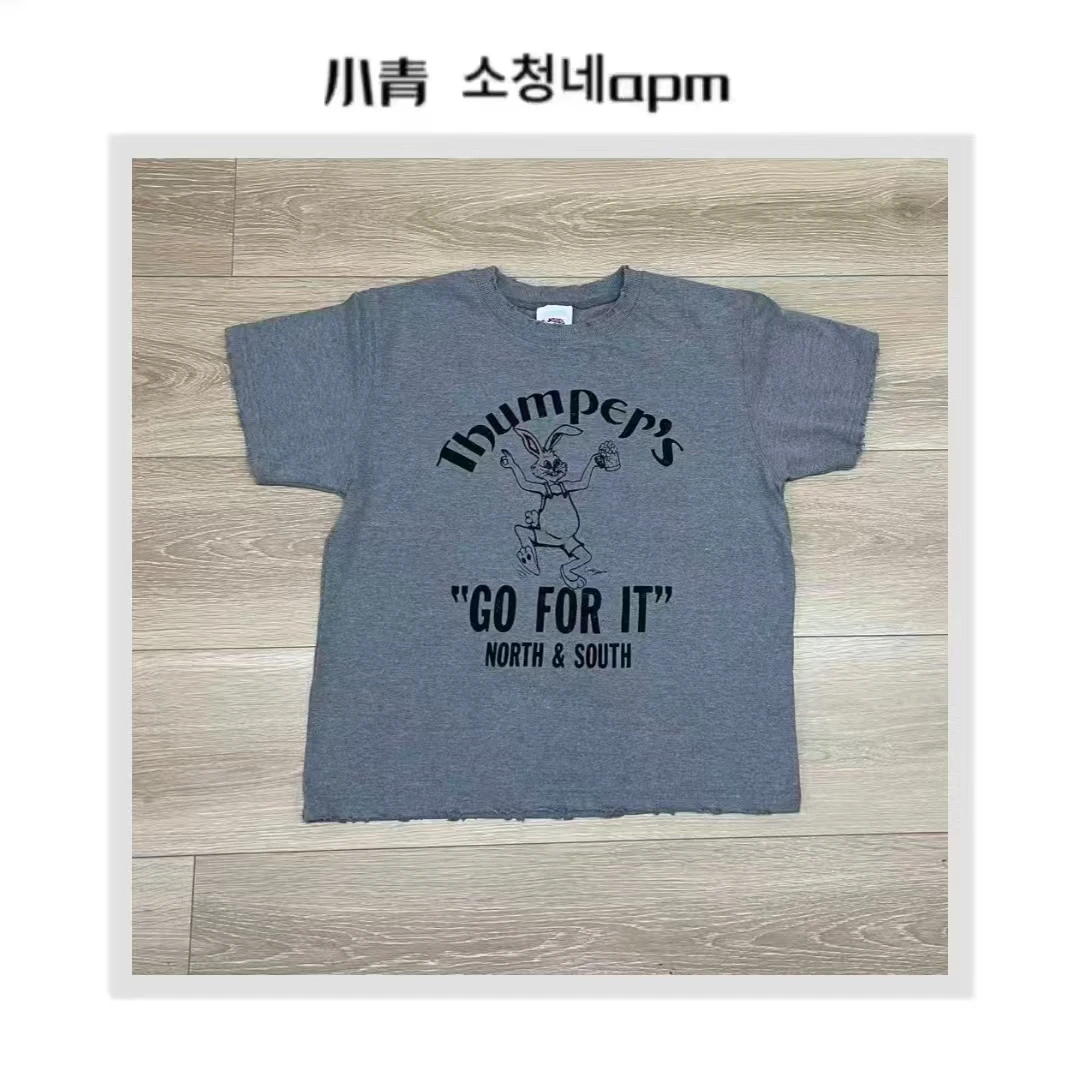 韩国东大门 公鸡/啤酒兔子字母T恤