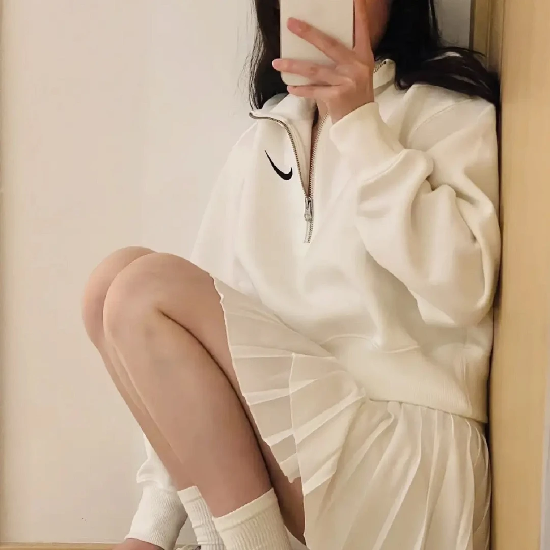 耐克新款女子休闲舒适潮流短款针织套头衫DQ5768-133