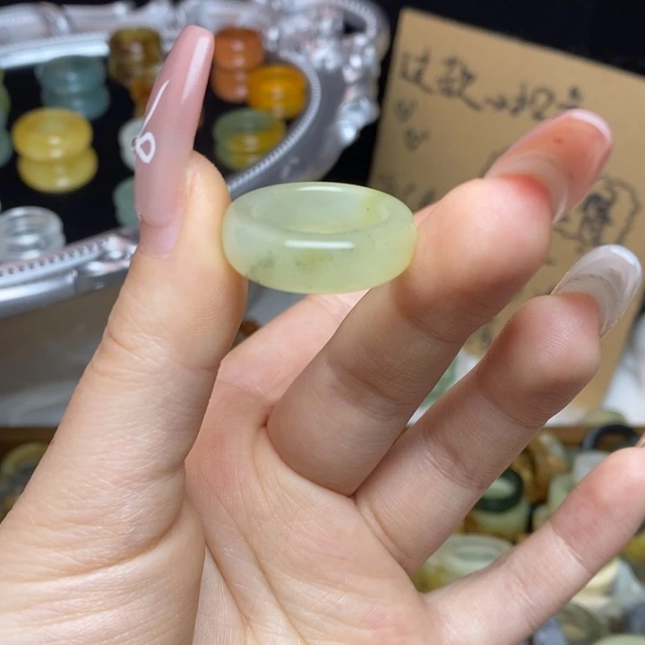 蛇纹石玉合金戒指1-17.6