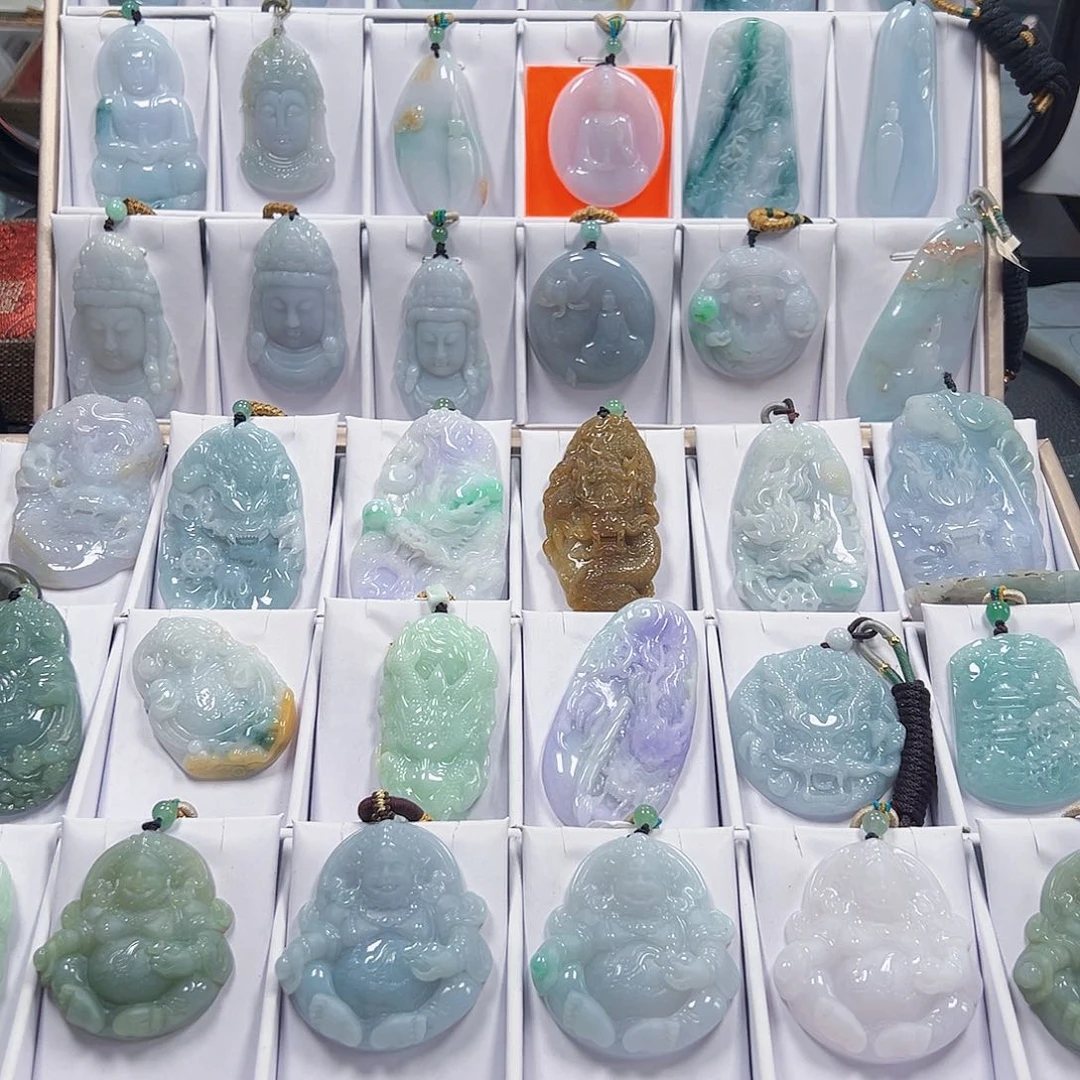 翡翠未镶嵌颈饰天然缅甸翡翠A货吊坠