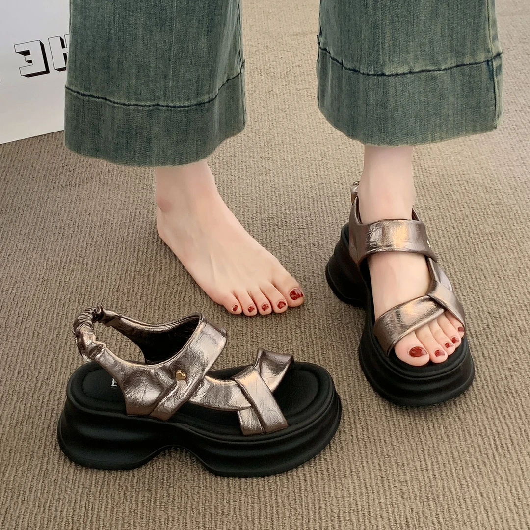 【官方正品，总部发货】001-074厚底凉鞋女2025百搭英伦小众设计gp