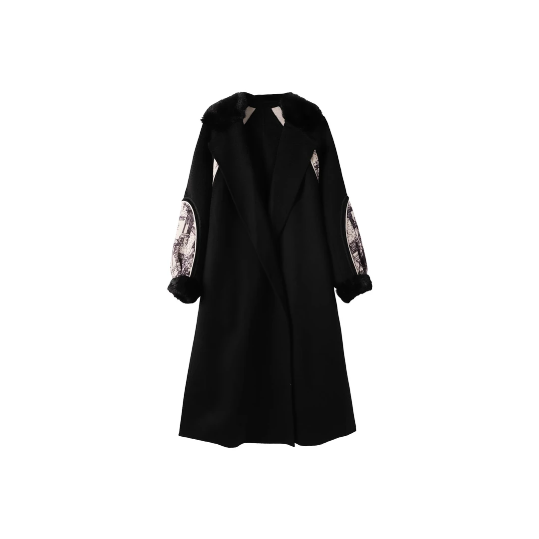 015-03-凡诗琪-｜经典重现｜秋冬轻奢中长款羊毛双面呢大衣女外套