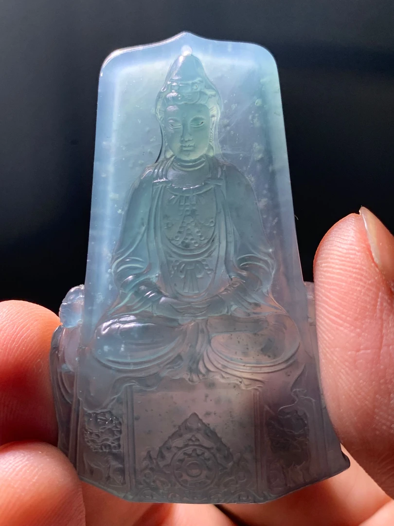 003天然翡翠 观音挂件