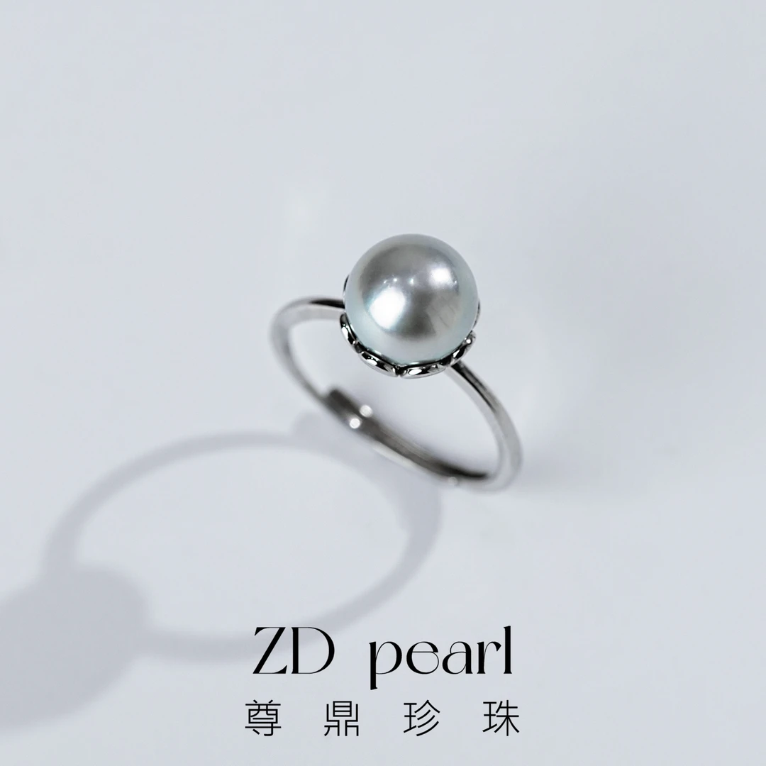 【TNS】尊鼎珍珠-S925银海水珍珠真多麻色戒指8-9mm
