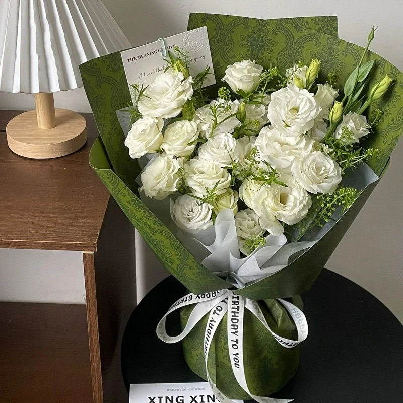 加厚复古印花牛皮纸巴洛克花纸花束包装材料鲜花包装纸花艺资材