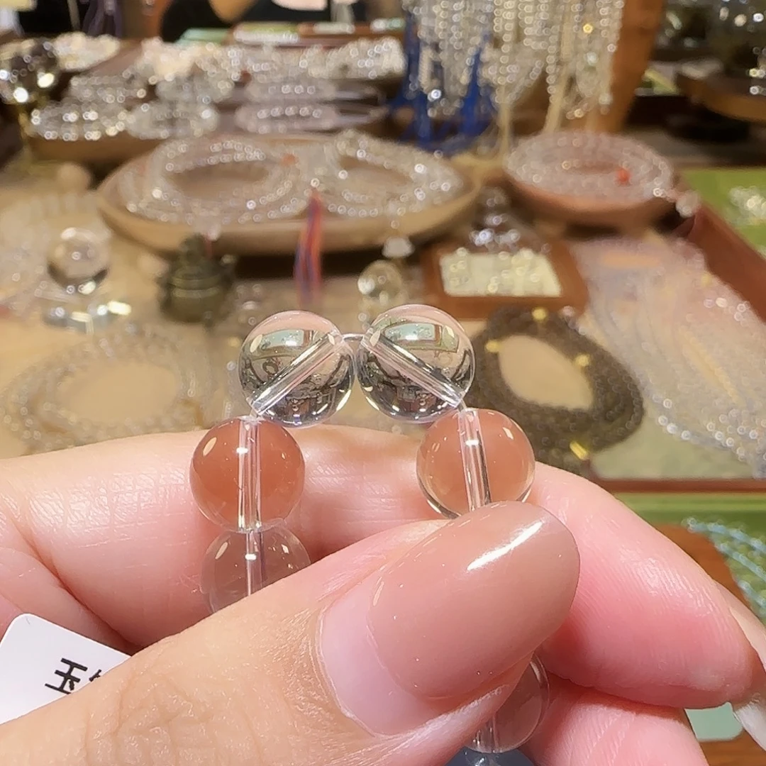 ****️未镶嵌手串水晶天然白水晶全净体四颗卡10