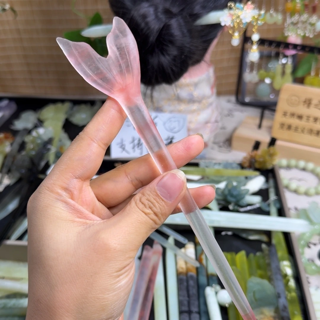 蛇纹石玉未镶嵌发饰