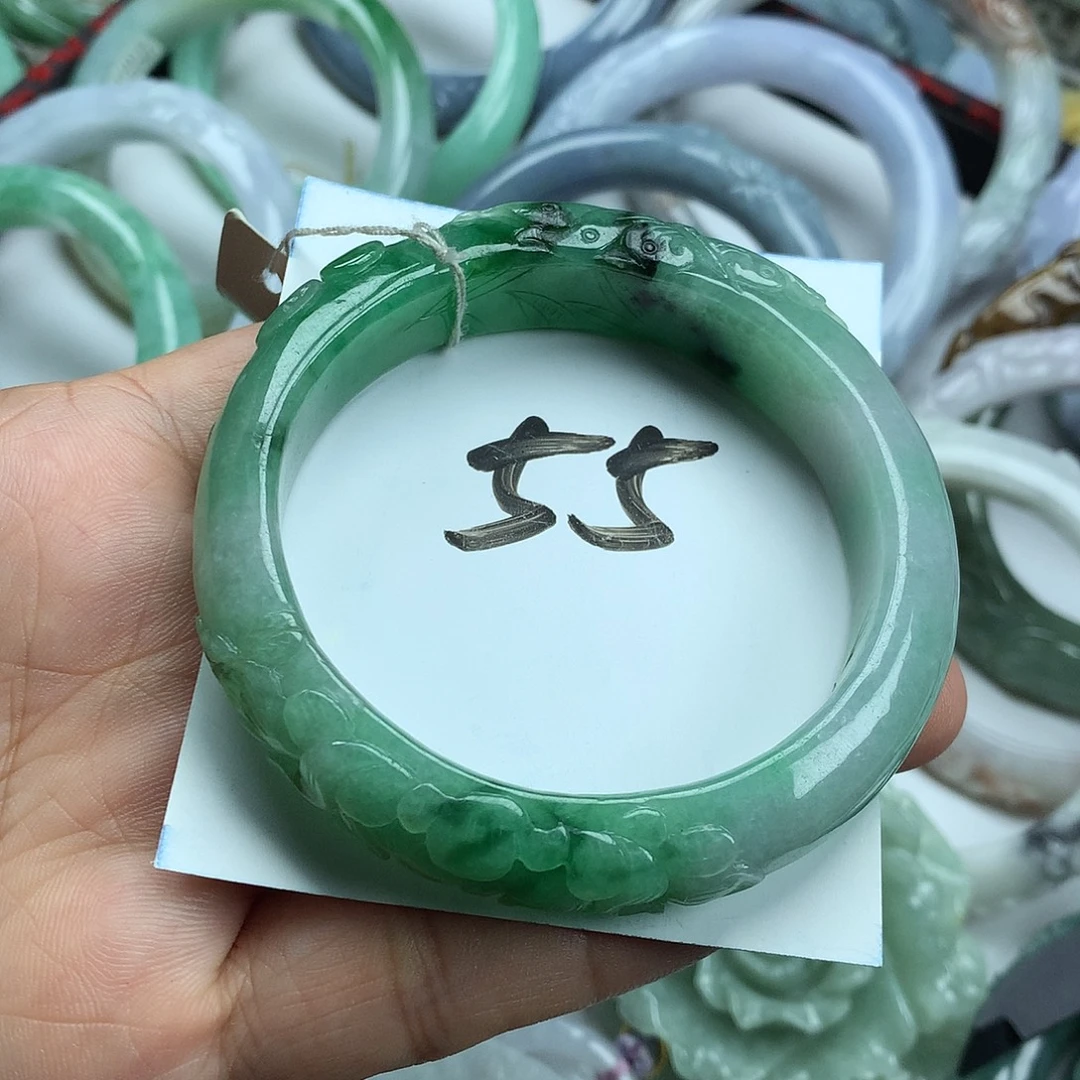 翡翠未镶嵌手镯天然翡翠55.2