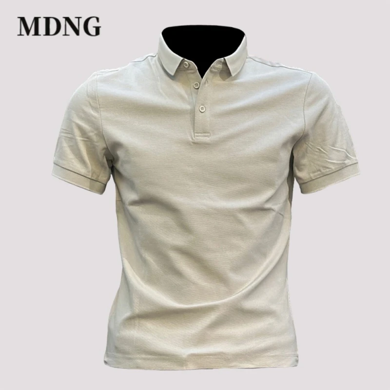 MDNG男士夏季新款修身翻领polo衫男款纯色百搭高级感时尚休闲短袖