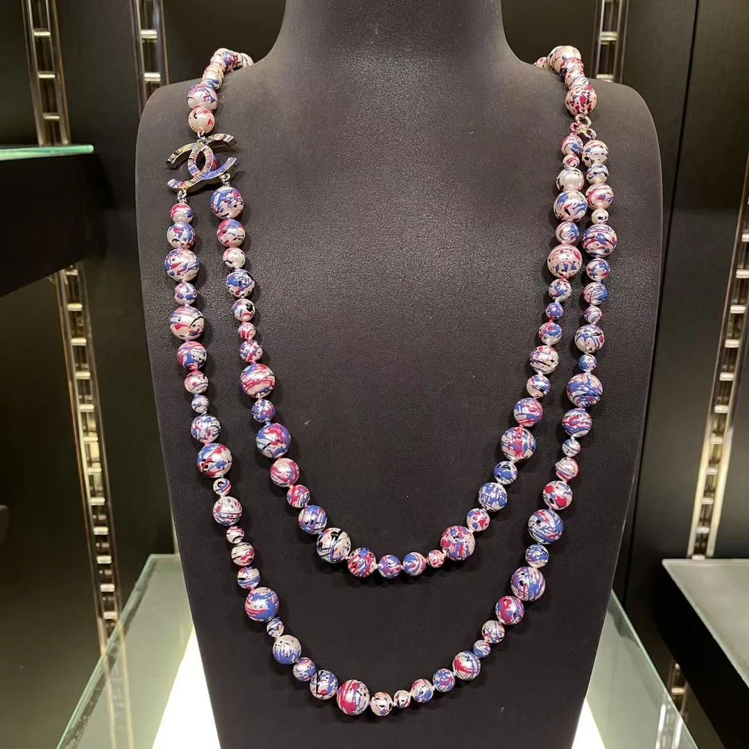 95新 Chanel/香奈儿 中古琉璃双C项链/MJ54039