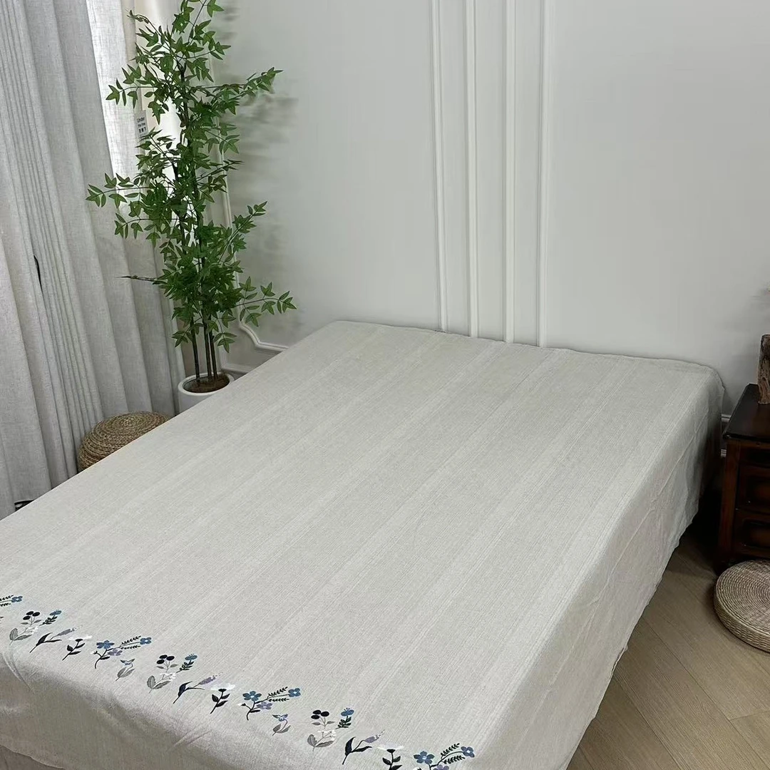 小艺家纺 青花迹9支加厚刺绣床单