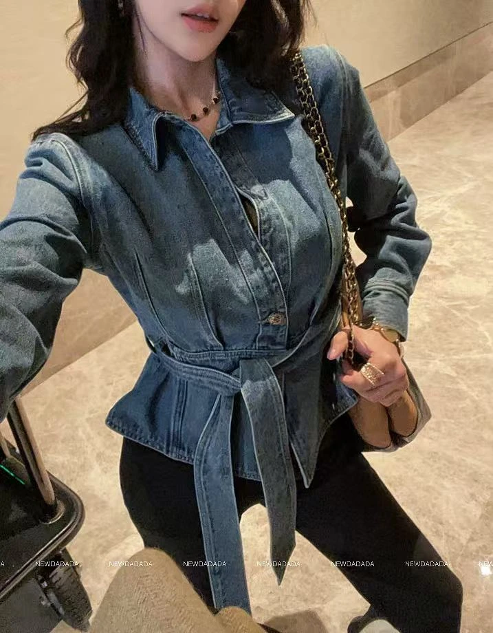 利达 NEW DADADA显瘦复古收腰时尚休闲修身气质牛仔外套CHM1547