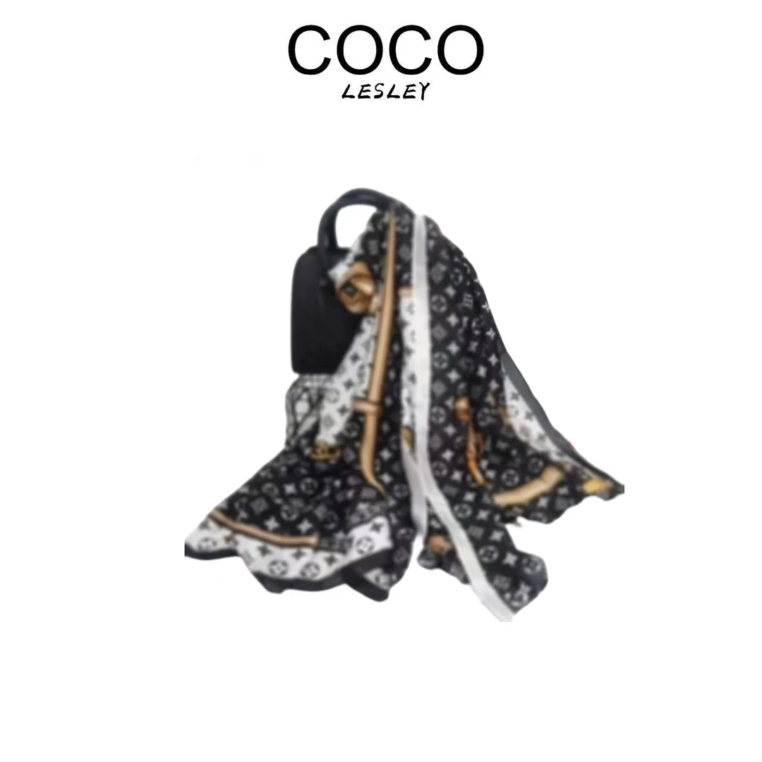 【COCO LESLEY】【锁扣链条】JZ180-314  丽锦缎 丝巾披肩