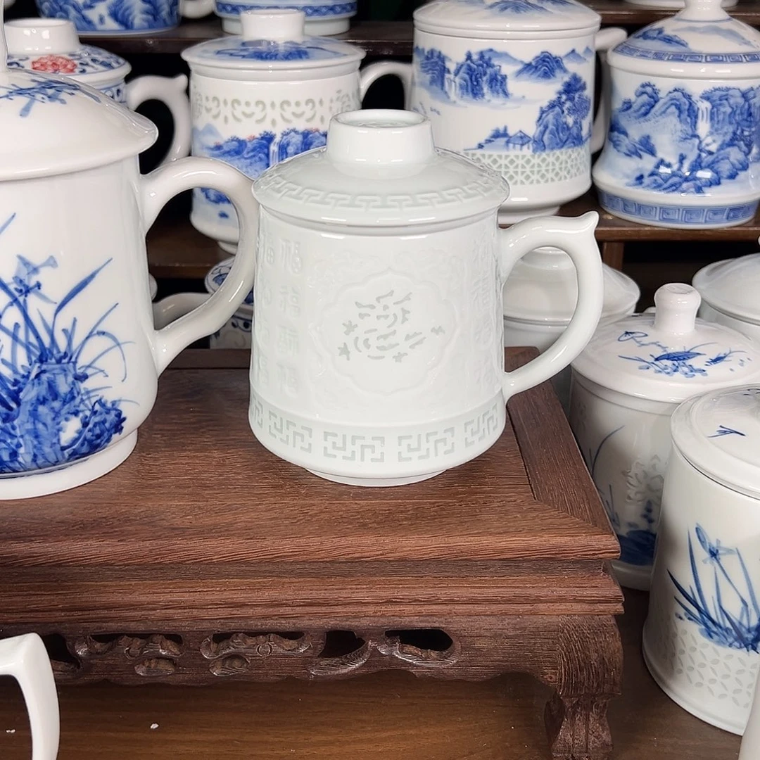 九***梦景德镇高温陶瓷办公杯家用